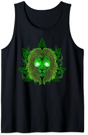 Marijuana Lion Graphic Smoke 420 Dénoyauteur pour homme Débardeur
