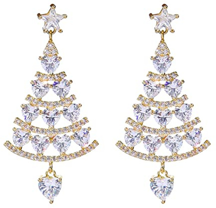 CHABER Neue Weihnachtsbaum-Ohrringe Für Frauen 925 Silber-Nadel-Ohrringe Mit Strass Hochwertige Und Vielseitige Ohrringe