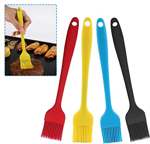 Basting Brush, 4PCS Silicone Pastry Brush Set Resistant Brushes for Cooking, Baking, Grilling and BBQ - Non-Stick, Food Grade, Easy to Clean Basting Brushes for Kitchen and Outdoor Use