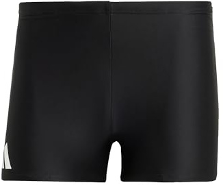 adidas Men's Solid Swim Boxers, Black/White, S