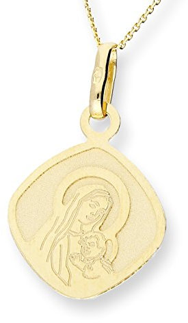 Generisch Feine 585 Gold ANHÄNGER Hl. Maria mit Jesuskind Gelbgold 14 Karat Taufe Komunion
