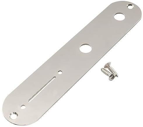 Musiclily Pro 32mm TL Kontrollplatte Engem Potentiometerloch Nickel | Stahl Control Plate, für Tele Style E-Gitarre