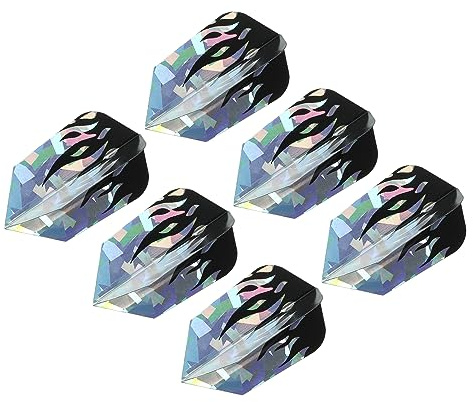PATIKIL Slim Flèche Ailettes, 6 Paquet Pet Unique Conception Flèche Accessoires pour Acier Pointe Flèche et Douce Pointe Fléchettes, Noir Argent Ton