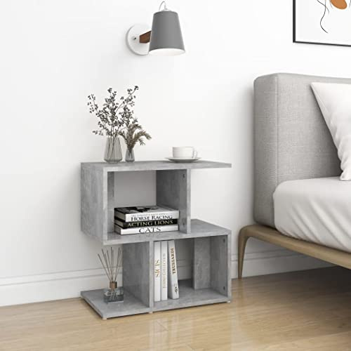 CKioict Telefontisch Ablagetisch Modern Nachtkästchen Nachttische 2 STK. Betongrau 50x30x51,5 cm Holzwerkstofffür kleine Räume, Wohnzimmer, Schlafzimmer