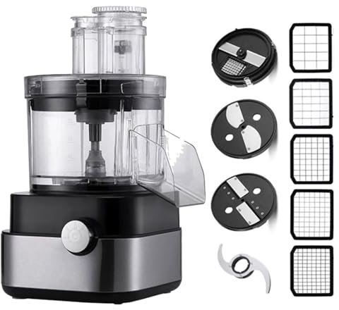 lwjunmm Robot da Cucina,600 W,Tritatutto,da 5 l,Compatto, Tritatutto,impastatore,Frusta,220V