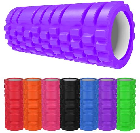 Foam Roller Deep Tissue Massage Trigger Point Muscles Therapy Physio Yoga Roll Muscle Massager Back Exercise Home Gym Fitness Legs, Calf, Pilates, Runners (Purple)