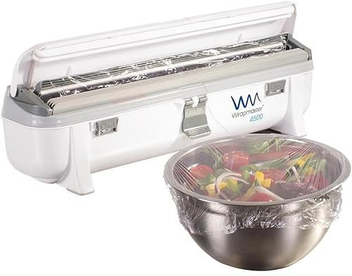 WRAPMASTER Dérouleur de Film Alimentaire 45cm - Distributeur de Film Étirable, Aluminium et Papier Cuisson - Dévidoir Professionnel Coupe Simple et Précise - À Utiliser avec Recharge Wrapmaster 45cm
