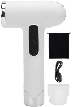 Sladdlös Hårtork, Bärbar Fön 200W 100000rpm Snabbtorkande Uppladdningsbar Hårtork, Mini Cold Hot Wind-hårtork, för Resecamping Sovsal (White)