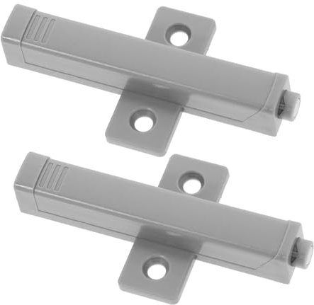 HOMSFOU 2pcs Push to Open Latch with Door Slam Preventer, Stainless Steel Magnetic Cabinet Hardware for Wardrobe and Cupboard Doors, Easy Install, Smooth Closure