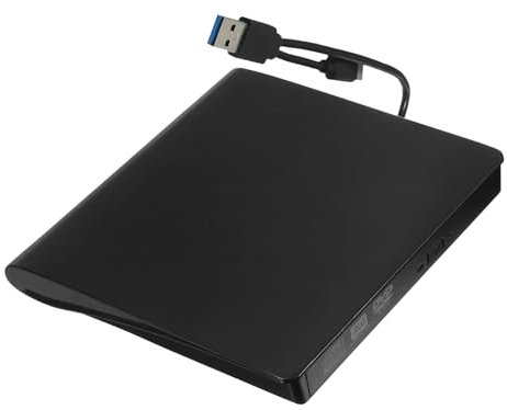 KICHOUSE De DVD USB 3.0 y Type-c Grabadora De CD para Portátil Grabadora De DVD Plug and Play Compatible y Color Negro