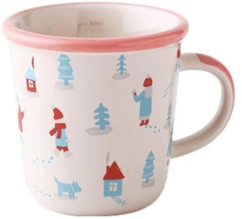 Taza Taza de café Taza de Café de Cerámica 320ML taza de bebida multifunción for desayuno microondas for café, leche, zumo, Etc.-4 colores Con asas(Pink)