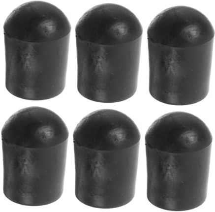 6 Stück Cello Endstift Gummikappen für Kontrabass, Schwarz | Rutschfestes Gummi, 6stücke, Endschützer als Zubehör für Endpin und Stachel