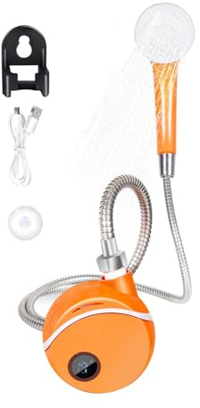 yakermur Ducha para camping, ducha portátil para acampar al aire libre, cabezal de bomba recargable impermeable para senderismo, viajes, caravana, lavado de mascotas