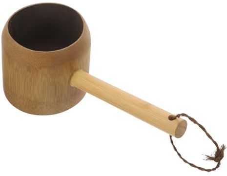 STOBAZA Cucharón De Baño De Natural, De Enjuague Compacta, Madera Ecológica, Versátil Para Ducha y Riego, Utensilio Ligero Hogar y Jardín