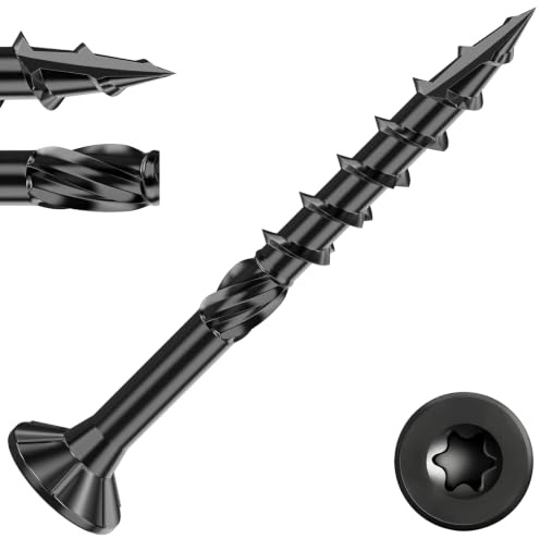 50Pcs Decking Screws 4.2 x 41mm, Torx Countersunk Wood Screws | 12.9 Carbon Steel, Outdoor Wood Screw, Black Oxide Finish for Fence, Timber