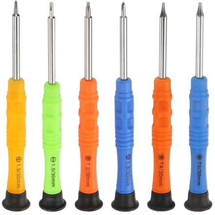 QUARKZMAN 6 Pezzi Mini Cacciavite Set Con 6 Teste Di Dimensioni Diverse Phillips/A Taglio/Torx/A Stella A Cinque Punta/A Y Per Riparazioni Di Piccoli Elettrodomestici
