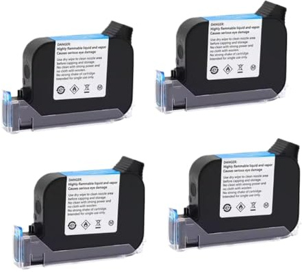 KRLAZdN Cartouche d'encre Noire 2588 + M 2588 2588 +, séchage Rapide, Eco solvant, Hauteur d'impression 12.7mm, Compatible avec imprimante Portable(Black-4pcs)