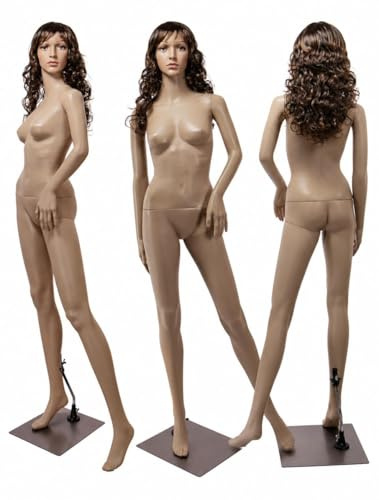 Schaufensterpuppe SF3 mit 2 Perücken gratis weibliche Schaufenterfigur Mannequin Kopf und Arme beweglich