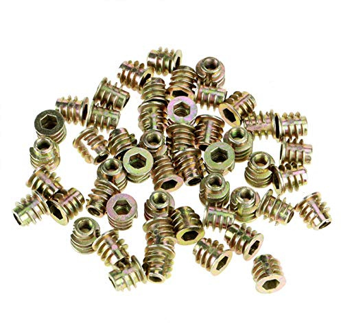 Möbel Sechskant-Mutter M4 x 8 mm, 50 Stück, Typ Gewinde aus Zinklegierung, Sechskant, Muttern, für Holzeinsatz