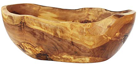 mitienda mit Liebe gemacht Cuenco para ensalada de madera de olivo (27 cm, ovalado), color marrón