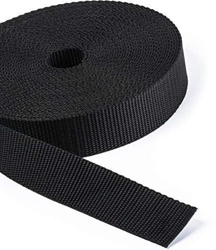 10 Meter PP-Gurtband, Taschenband, Taschengurt - schwarz - 1,6mm stark, 30mm breit