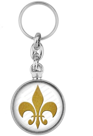 BADGMANIA | Porte clés Métal Fleur de Lys | Royale Roi de France Royauté | Logo 33mm 2 faces