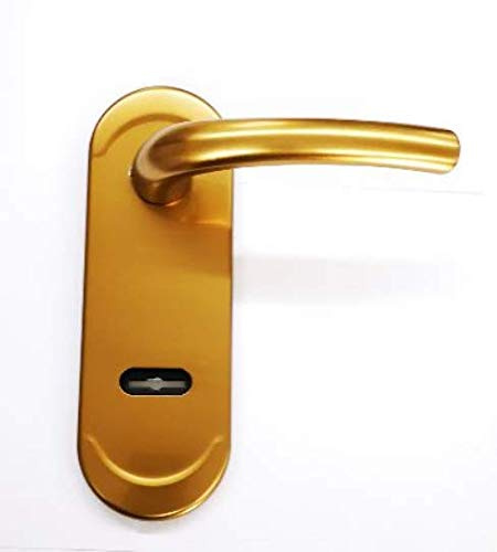 effedielle KIT ATRA-DIERRE PLACCA+MANIGLIA UNIVERSALE DX-SX IN alluminio anodizzato bronzato F4 SINGOLA PER PORTA BLINDATA Q8 FORO DOPPIA MAPPA PZ 1. mm.182X62.INTER. MISURA MM.85