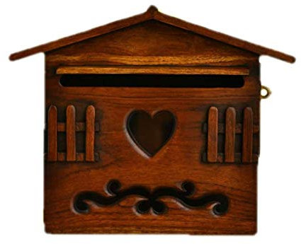 SMSOM Door Drop Box for Mail, Locking Mailbox Door Mounted,Through The Door Safe Locking Drop Wood Wooden Utility Box