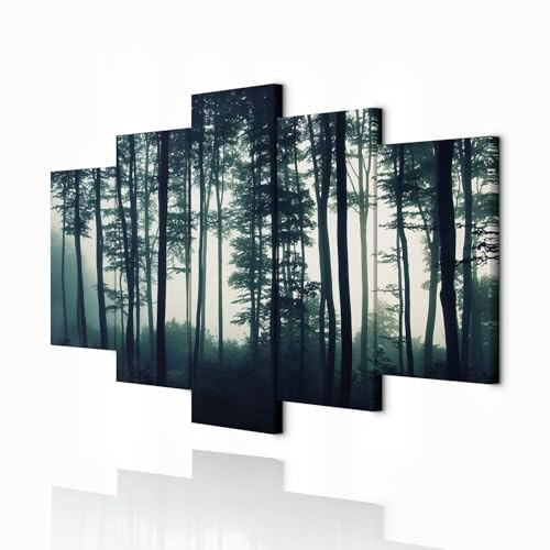 decomonkey Wandbilder Natur 150x75 cm 5 Teilig Wandbild Groß Wohnzimmer
