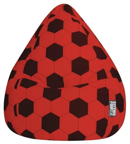 Sitting Point Sitzsack Fußball FANKURVE XL in rot-schwarz, ca. 220L