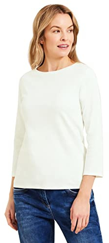 Cecil B317389 T-Shirt Basique en Coton à col Bateau Femme (Lot de 1)