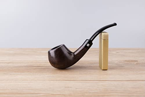 MUXIANG AC0027 Pfeife mit gebogenem Griff aus Ebenholz, geeignet für 9 mm Filterelement