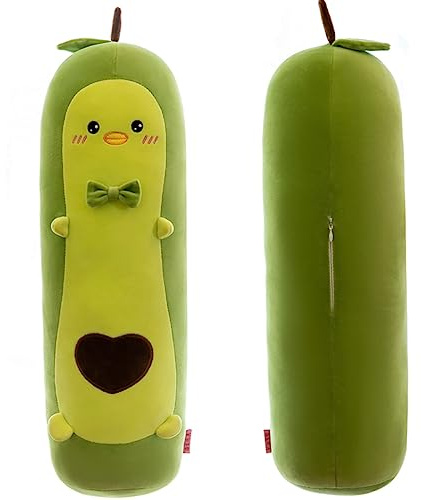 SNOWOLF Cojín Largo de Aguacate de Peluche, Grande, Suave, Kawaii, cojín de Abrazo, para niños (70 cm, Verde)