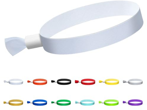 Feteband100 Pcs Cloth Wristbands, Disposable Wristbands for Parties(White)