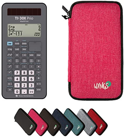 TEXAS INSTRUMENTS CALCUSO Sparpaket: TI-30X Prio MathPrint + WYNGS Schutztasche pink + Erweiterte von CALCUSO
