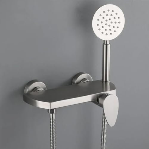 Badewannenarmatur Mit Handbrause - Edelstahl Wandmontage Einhand Wannenarmatur, Dusche Set, Gebürstet