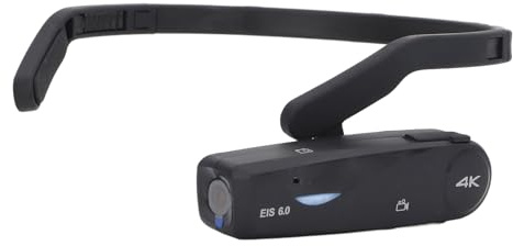 Fockety Caméra Vidéo 4K Montée sur la Tête, Caméscope WiFi EP6 Plus 4K 30FPS Vlog, Caméra Portable Mains Libres, Enregistreur Vlog, Caméra Vidéo Anti-secousse, Télécommande, Caméscope