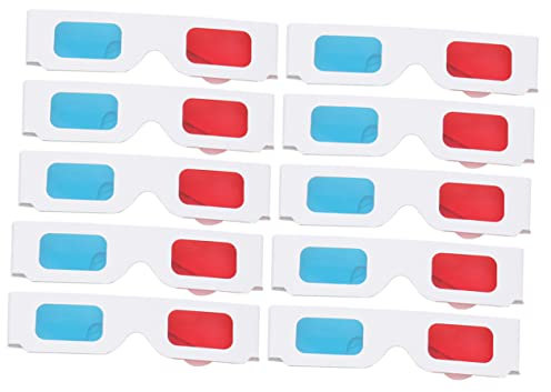 Veemoon Gafas 3d De Papel Rojas y Azules Accesorio Para Ver Películas 3d Para Hogar y Cine Paquete De 10 Unidades