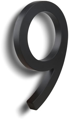 HASWARE Numeri civici eleganti in ABS da 15 cm, design elegante nero, resistenti e facili da installare (nero, 9)