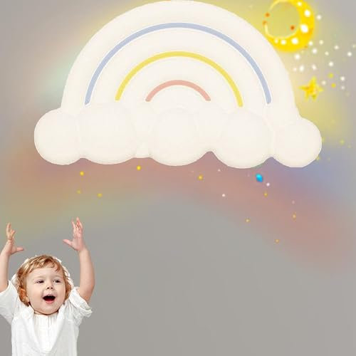 WOQuju Led Deckenleuchte Schlafzimmer Kinderzimmerlampe, Kreative Wolke Regenbogen Deckenlampe Dimmbar Mit Fernbedienung Kinder Lampe Kinderzimmer Lampe Decke Deckenlampe Kinderzimmer Lampe