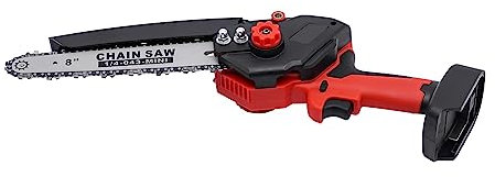 WooDerson Portable Mini Chainsaw 8 inch Brushless Mini Chainsaw, Red+Black Electric Cordless Chainsaw with Battery Powered and Fast Charger Included or Wood Cutting Garden Pruning