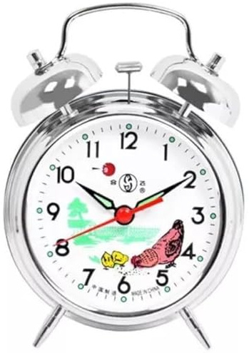 Generico Orologio Da Tavolo Sveglia Meccanica Carica Manuale Doppia Campana Retrò