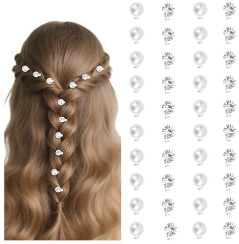Bumlofa 40 fermagli per capelli con perle e cristalli: fermagli per capelli perfetti per ragazze, ideali per trecce e acconciature, eleganti per tutti i giorni e occasioni speciali