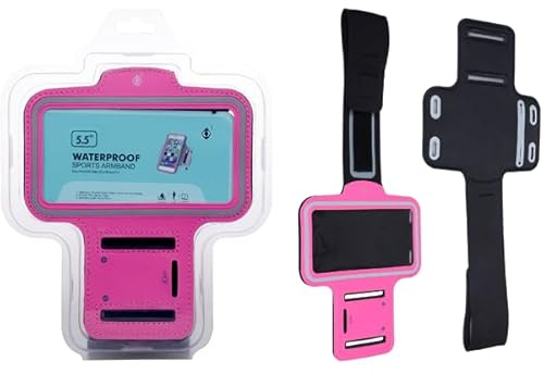 Armband Case – Case for Smartphone from 5.0 to 5.7 Inches, Pink, Adjustable and Resistant, Ideal for Sports Activities.
