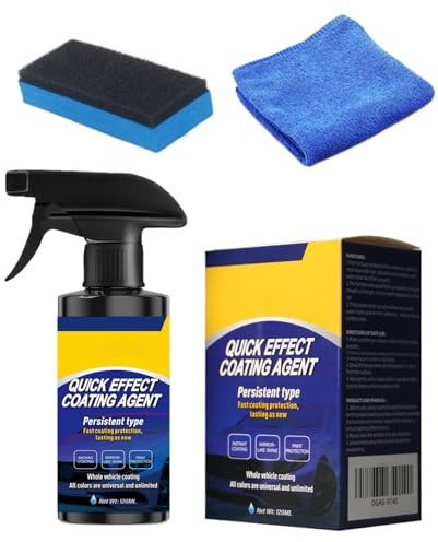 dzqad Spray Agent De Revêtement Pour Véhicules - Spray Ravivage Brillant pour Véhicules | 120ml Restaurateur Hydrophobe Brillant avec Chiffon - Pour Entretien Automobile Et Trajets