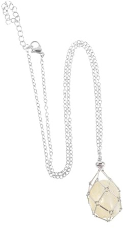 Gioielli di Collana da Uomo in Metallo Gabbia di Pietra Collane Lunghe Dorate per Donna
