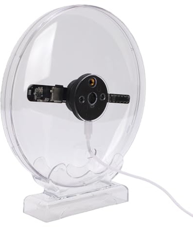 Garsent Ventilador de Holograma 3D, Proyector de Ventilador Holográfico de 7,1 Pulgadas con Cubierta, Proyector de Holograma 3D, Pantalla Publicitaria LED HD con Wi Fi, Aplicación,