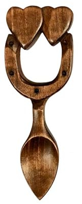 Lucky Horse Shoe Love Spoon - Free Engraving of Names & Date on Welsh Love Spoons