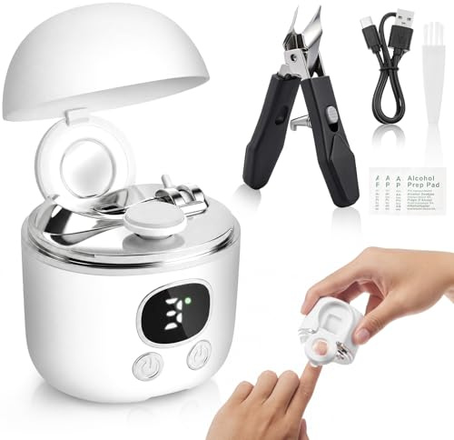 Lictin Cortauñas Electrico Set con Lupa, Luz LED y Cortador Inclinado