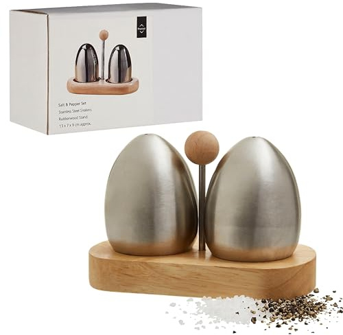Premier Housewares Salt And Pepper Pots Condiment Set Salt And Pepper Shakers Pepper Shaker Pepper Salt Set Salt n Pepper Shakers Salt Pepper 9x13x7,Silver